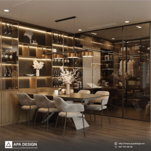 Phòng bếp được thiết kế mang lại sự ấm áp, úng cúng