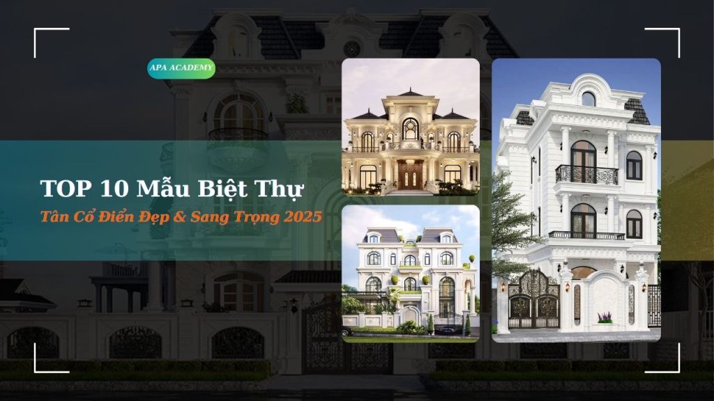 Tham Khảo 10 Mẫu Biệt Thự Tân Cổ Điển Đẹp, Sang Trọng 2025