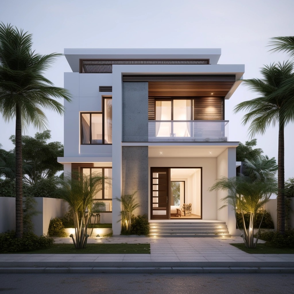 Mẫu biệt thự mini phong cách hiện đại