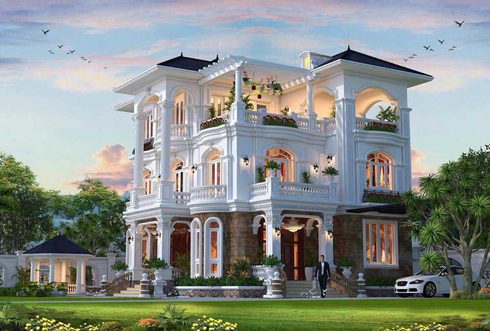 Thiết kế biệt thự 3 tầng sân vườn