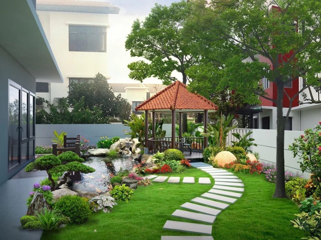 Thiết kế sân vườn phong cách Á Đông