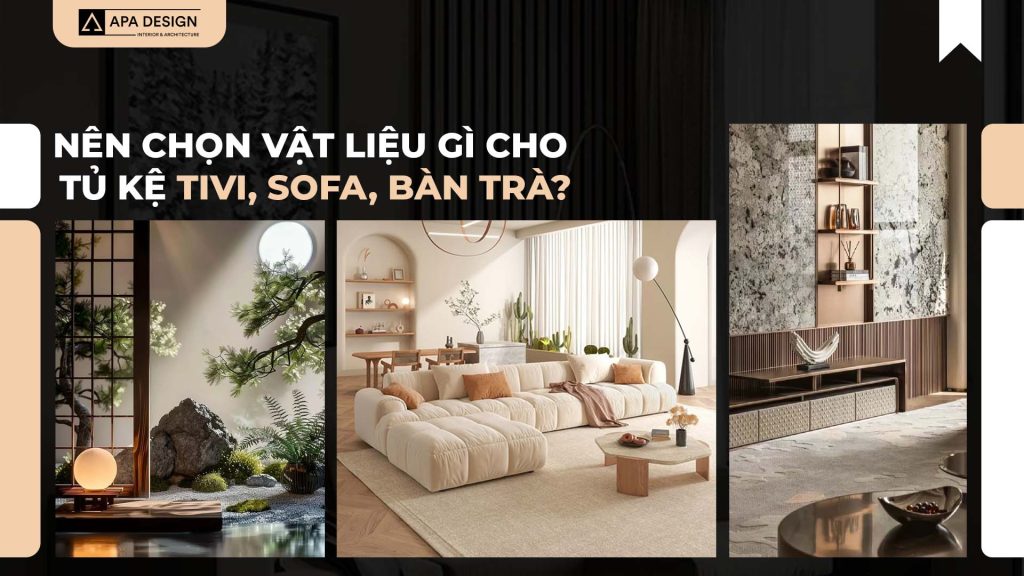 Nên Chọn Vật Liệu Gì Cho Tủ Kệ Tivi, Sofa, Bàn Trà?