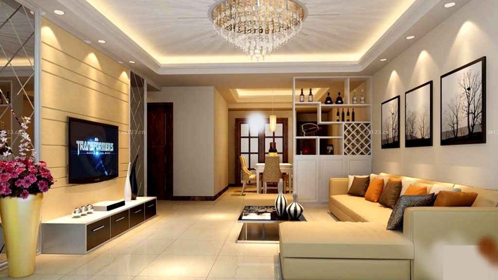 Kết hợp trần thạch cao với đèn LED hiệu quả