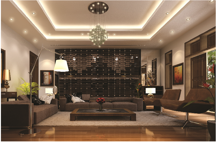 Kết hợp trần thạch cao với đèn LED hiệu quả