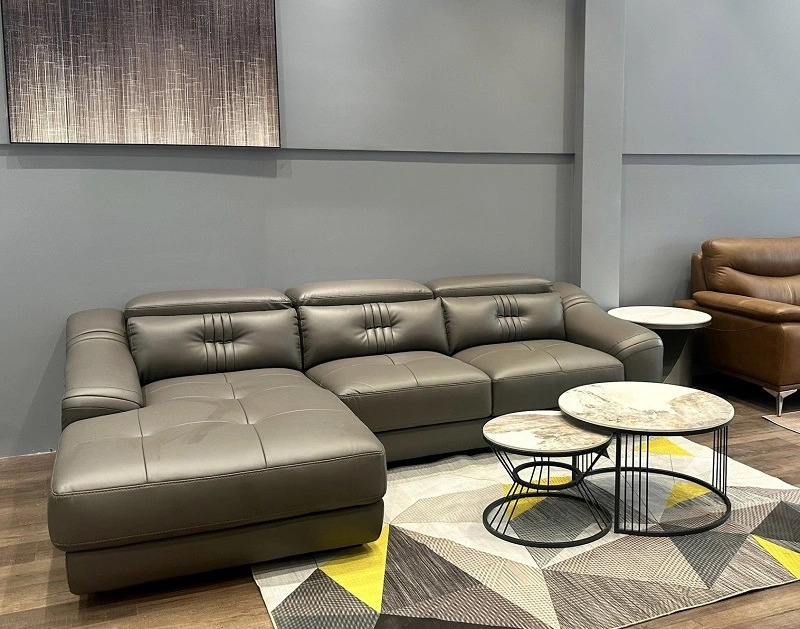 Phòng khách ghế sofa da công nghiệp